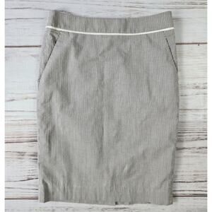 The Limited Seersucker Collection Pencil Skirt Blue and White Stripe sz 0